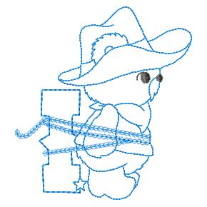 Cowboy Alphabet Applique Machine Embroidery Design