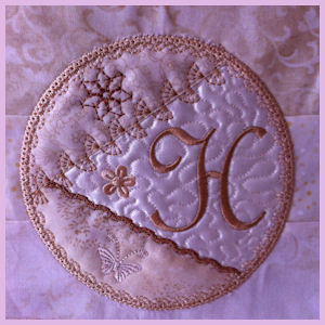 Crazy Quilt Monogram Applique Machine Embroidery Design