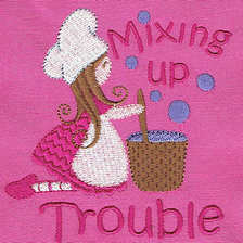 Products: Cute Chefs Filled Applique Machine Embroidery Design