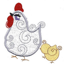 Farmyard Swirls Applique Machine Embroidery Design