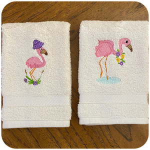 Flamingos Filled Applique Machine Embroidery Design