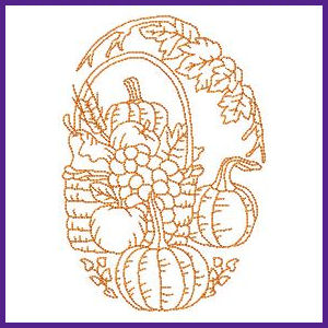 Fall Redwork Redwork Applique Machine Embroidery Design