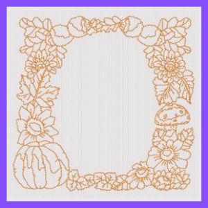 Products: Autumn Frames Redwork Applique Machine Embroidery Design