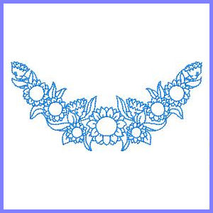 Products: Bluework Florals Redwork Applique Machine Embroidery Design