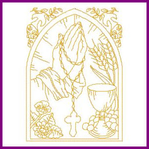 Products: Christian Collection Redwork Applique Machine Embroidery Design