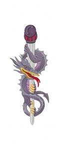Products: Dagger Dragon Filled Applique Machine Embroidery Design