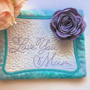 In the hoop Everlasting Rose Coaster Applique Machine Embroidery Design