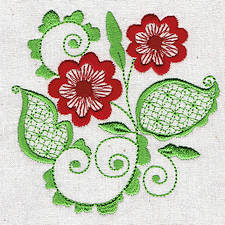 Floral Circles Filled Applique Machine Embroidery Design