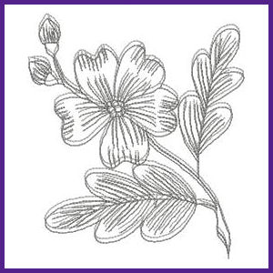 Products: Floral Sketches Redwork Applique Machine Embroidery Design