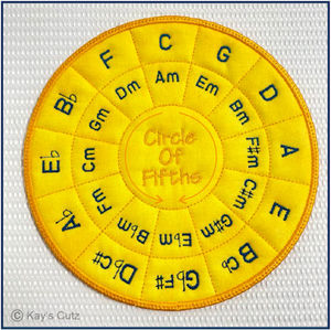 Free Circle of Fifth Coaster - Kreative Kiwi Embroidery Designs