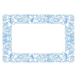 Floral Corners and Borders Redwork Applique Machine Embroidery Design