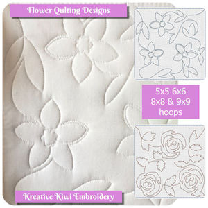 Products: Flower Quilting Set - Machine Embroidery Catalogue Kreative Kiwi