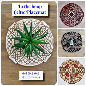 In the hoop Celtic Placemat - Kreative Kiwi Embroidery Designs