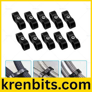 10x AN8 8AN Nylon Braided Stainless Fuel Oil Line Pipe Hose End Separator Clamp