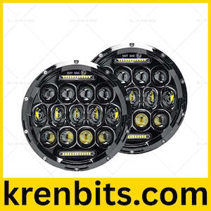 Pair 7In Round LED Headlights Hi Lo DRL Beam Headlamps Sealed Suitablefor Patrol