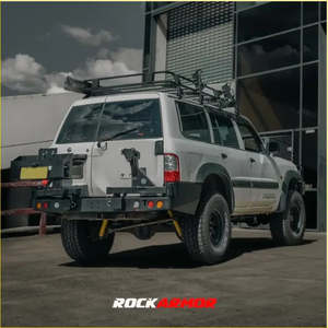 Rockarmor Bullbars: Rockarmor Steel Dual Wheel Carrier To Suit Nissan Patrol Y61 Gu1,2,3