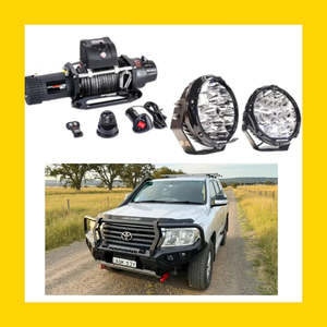 Toyota Landcruiser 200 Series: Rockarmor Gt Hoop Steel Bullbar Combo Package - Toyota 200 07-15+ (Full Bar Replacement)