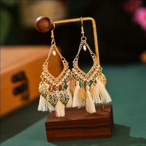 Adornments: Tassle leaf Earrings