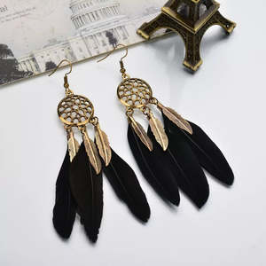 Adornments: Floral Feather Web Earring