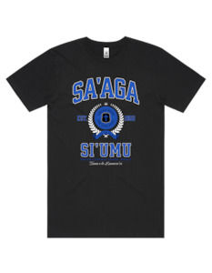 Tees: Sa'aga Siumu Varsity Tee 5050 - AS Colour - Mid Blue Print