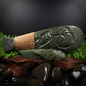 Green Mapere Patu / Hoahoa Matatini - XL Kowhatu Taonga