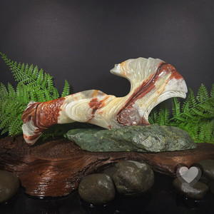 Custom Red Onyx Wahaika - Large Kowhatu Taonga