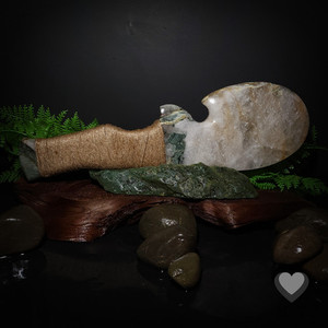 Green Mapere and Onyx Matau - X Large Kowhatu Taonga