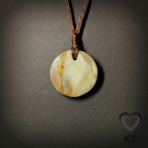Green Onyx Mapere Disc - Small Kowhatu Taonga