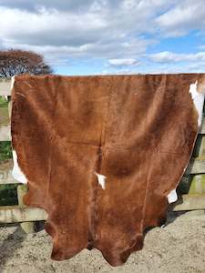Natural Brazilian Cowhide - Mocha & Ivory