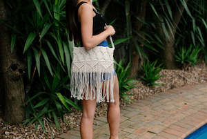 Cowhide Purses: Macrame Bag