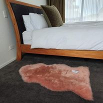 Plush Sheepskin Rugs: NZ Longwool Sheepkin by Fibre by Auskin - Dark Rose
