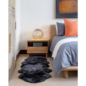 NZ Longwool Double Sheepskin Rug - Steel