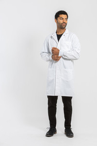 Products: Simmons Knit Cuff Lab Coat - Unisex White