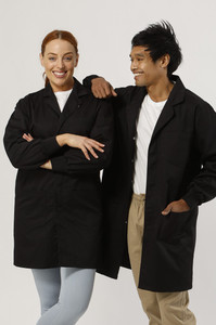 Products: Essential Knit Cuff Lab Coat - Black