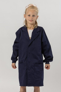 Products: Essential Junior Knit Cuff Lab Coat - Navy