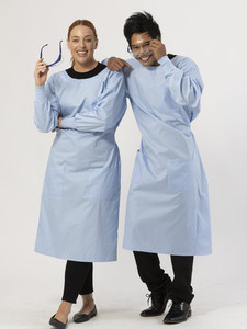 Products: Essential Knit Cuff Lab Gown - Light Blue