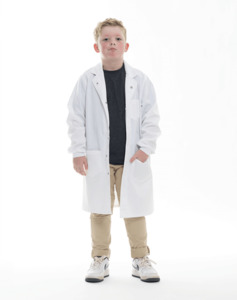 Products: Simmons Knit Cuff Lab Coat - Junior White
