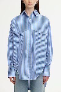Kinney Riley Shirt - Navy/White Stripe