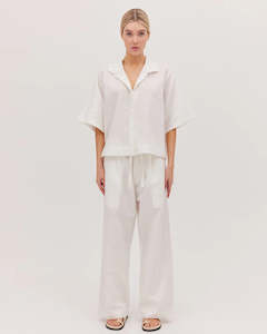 Sale Pants: Cloth & Co The Drawstring Tailored Pant - White
