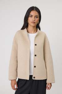 Marlow Annex Wool Bomber - Walnut Marle
