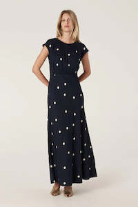 Cable: Melbourne Muse Dress - Navy Spot