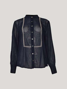 Sills: Mihara Embroidered Shirt - French Navy