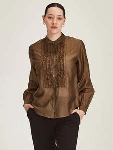 Ami Ruffle Shirt - Cinnamon