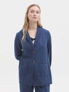 Nice Things: Striped Denim Blazer