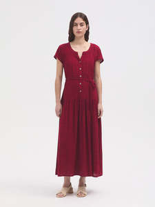 Nice Things: Red Mesh-Knit Long Dress