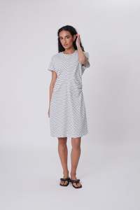Under 100: Converge Tee Dress - Charcoal Stripe