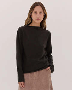 Cloth Co: Cloth & Co The Funnel Neck Top - Loden