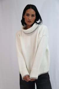 Tatano Dipped Henri Roll Neck - Natural/Wheat