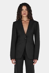 Maxine Collarless Blazer - Black