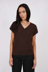 Knitwear: Marlow Frost Merino Vest - Java